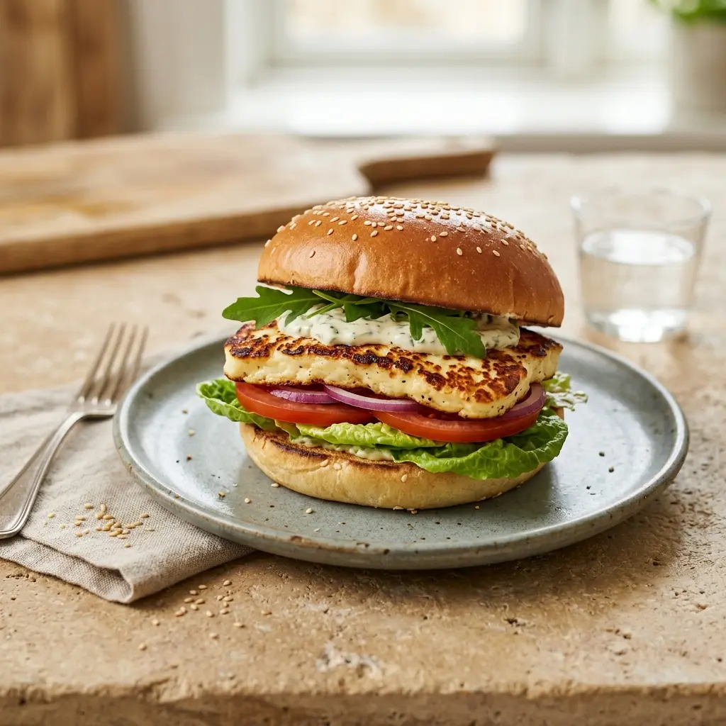 Zdjęcie gotowego dania: Burger z halloumi