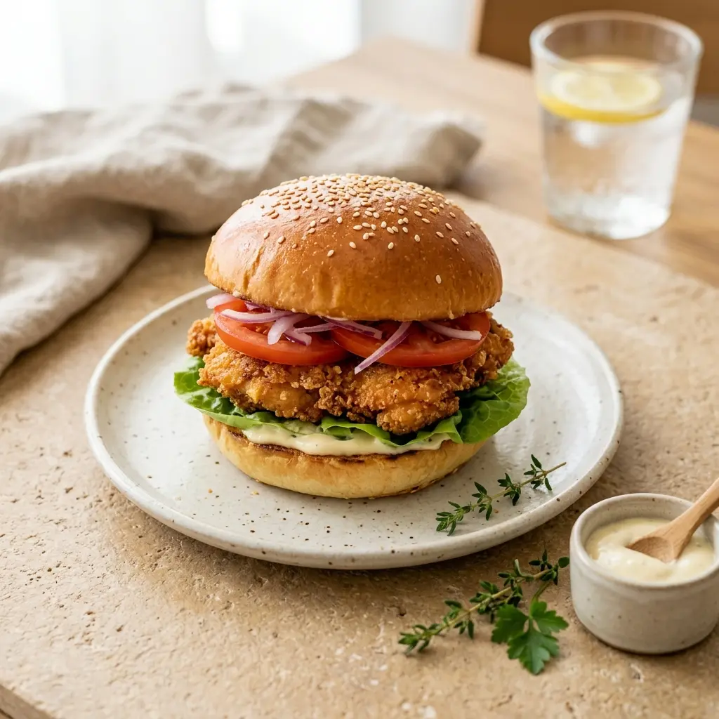 Zdjęcie gotowego dania: Burger z kurczakiem