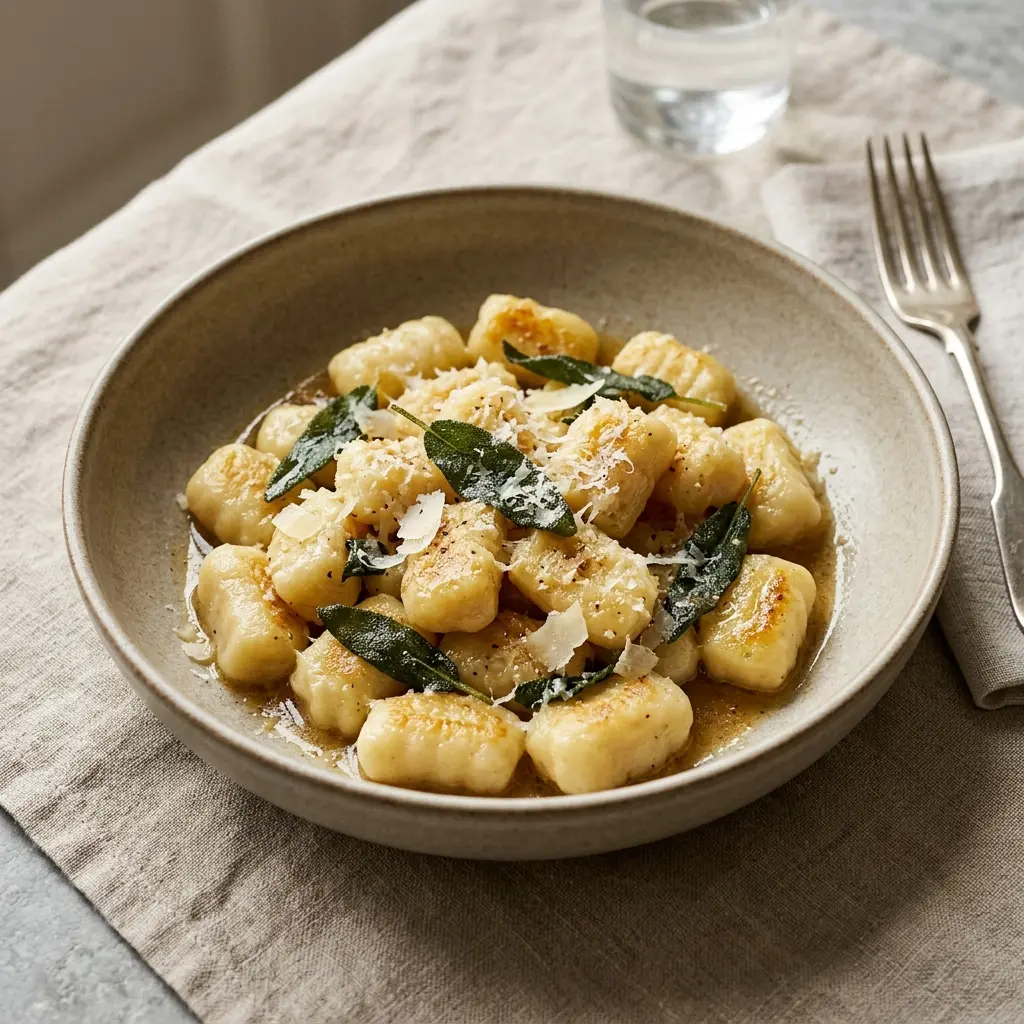 Zdjęcie gotowej potrawy: Gnocchi z masłem szałwiowym