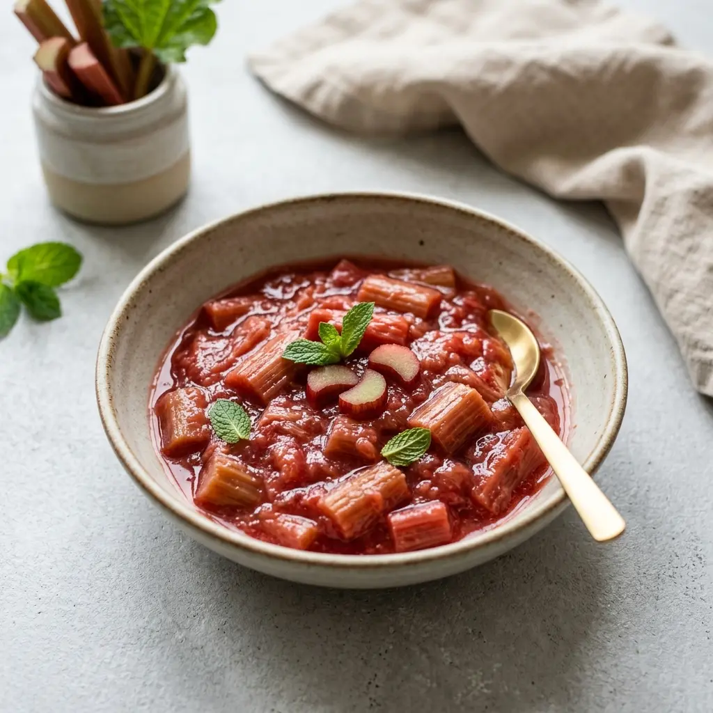 Zdjęcie sosu, dressingu lub dodatku: Kompot rabarbarowy
