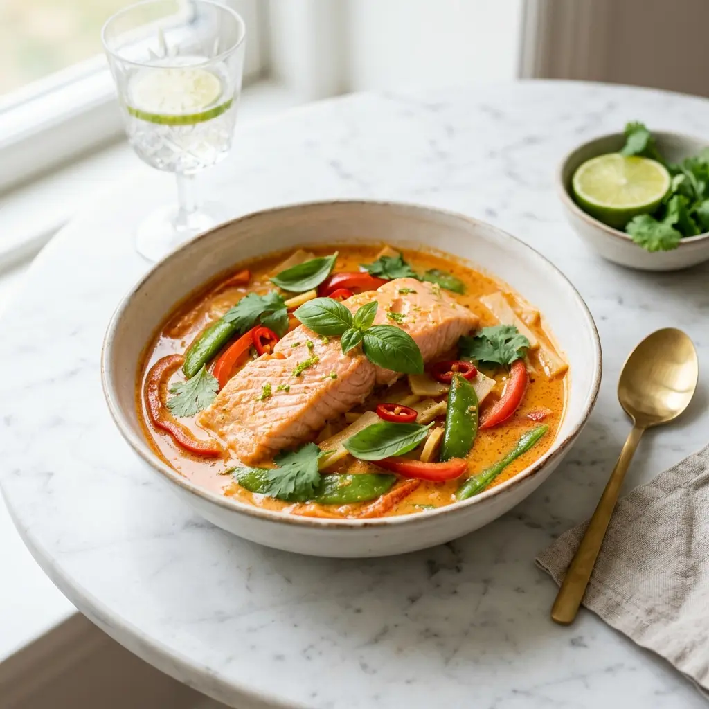 Zdjęcie gotowej potrawy: Łosoś w czerwonym curry