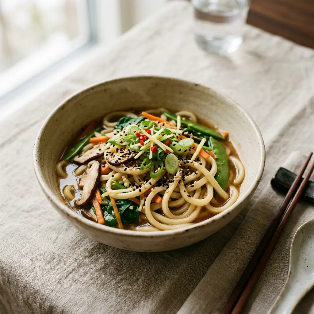 Zdjęcie gotowego dania: Makaron udon z imbirem