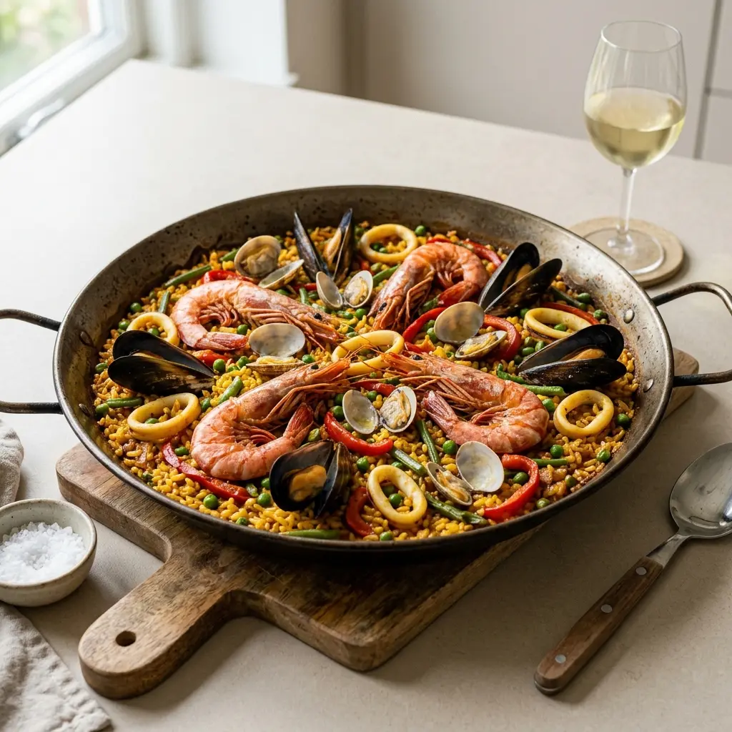 Zdjęcie gotowego dania: Paella z owocami morza