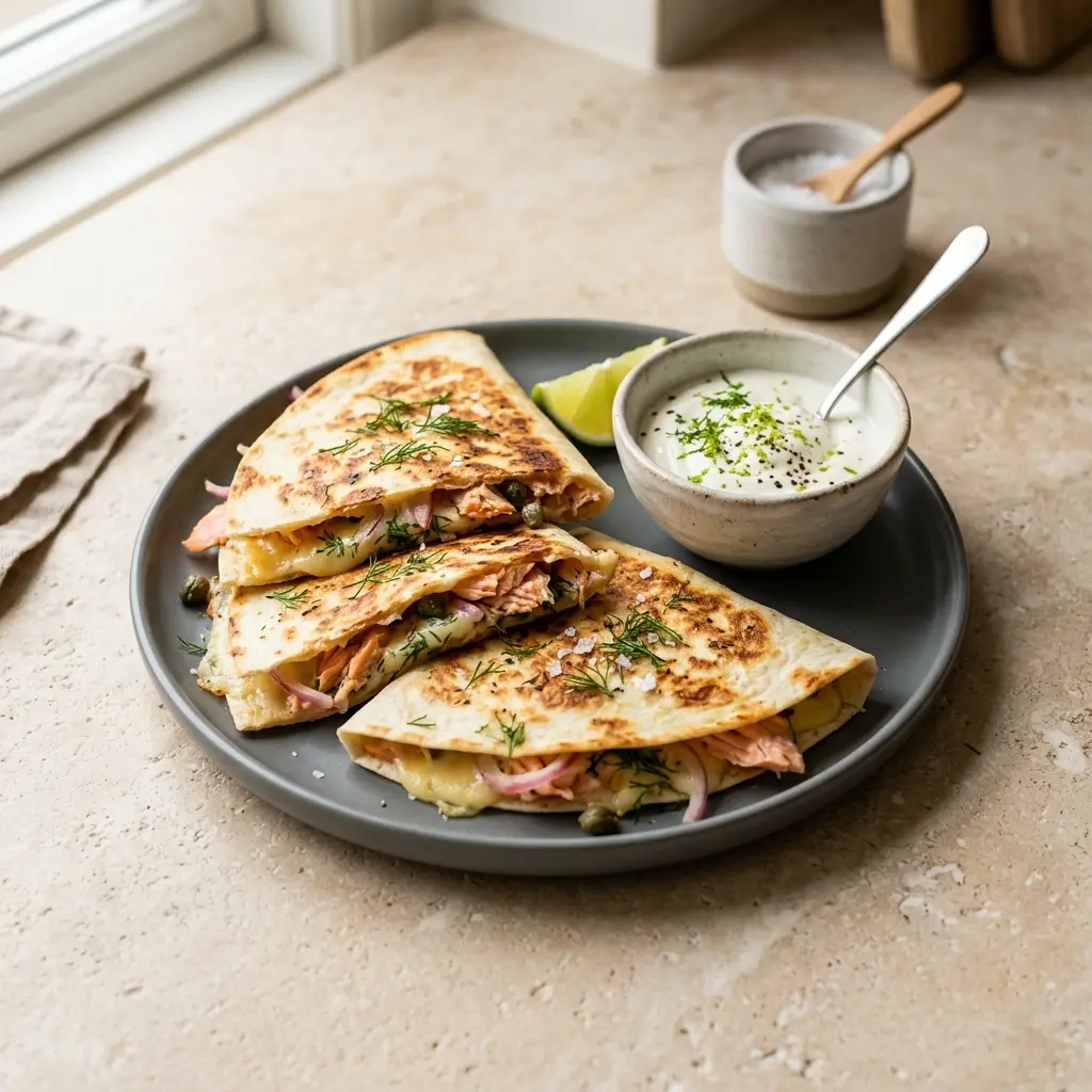 Zdjęcie gotowej potrawy: Quesadilla z łososiem