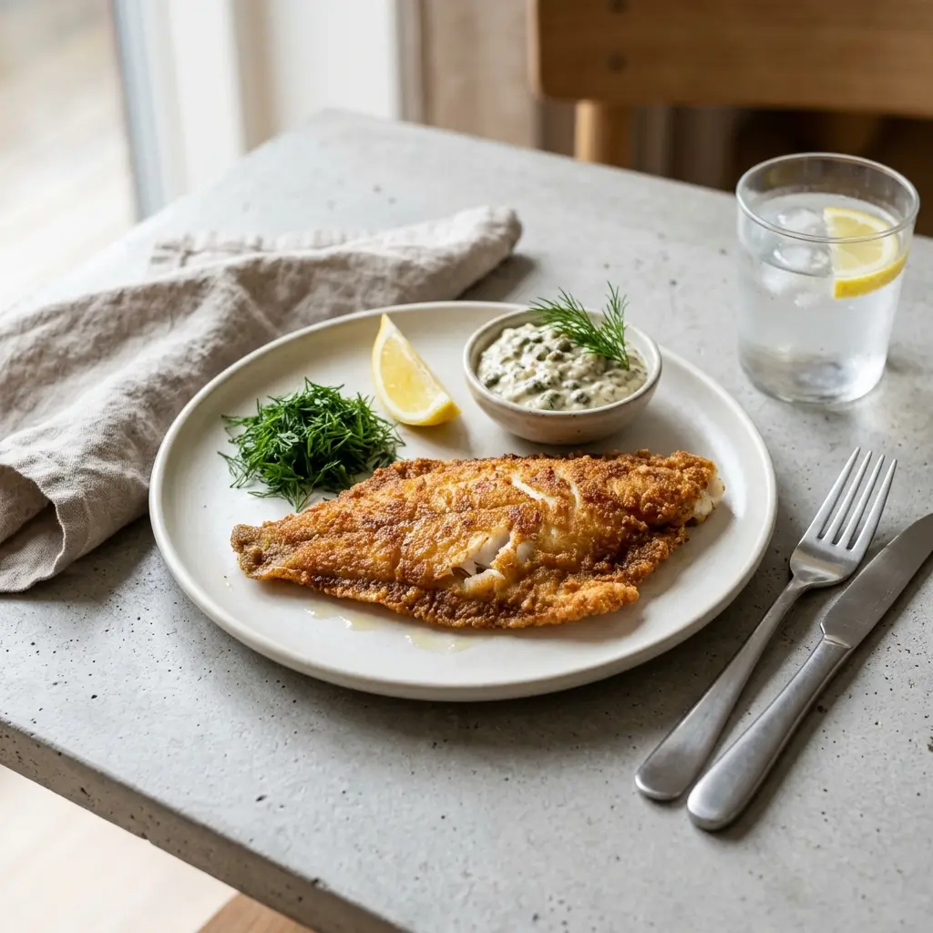 Smażony filet z flądry