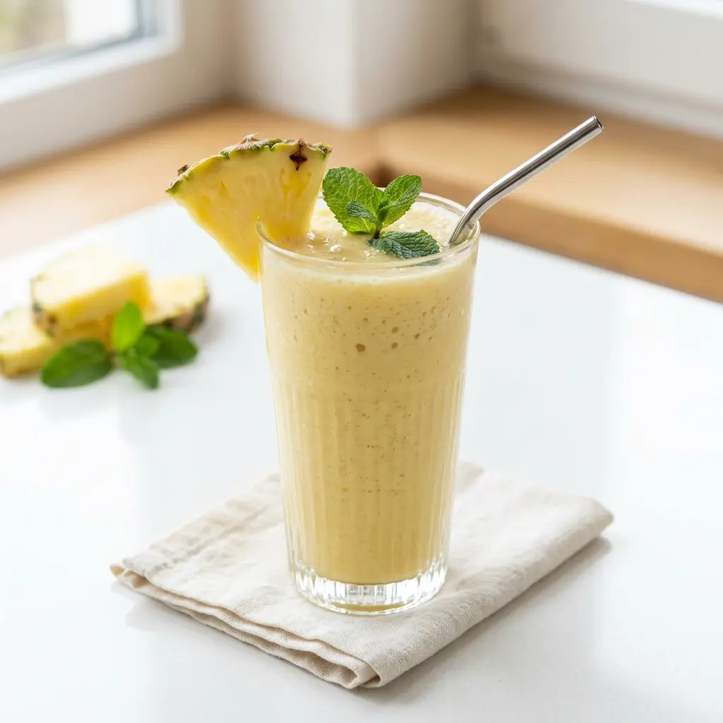 Zdjęcie gotowego napoju: Smoothie ananasowe