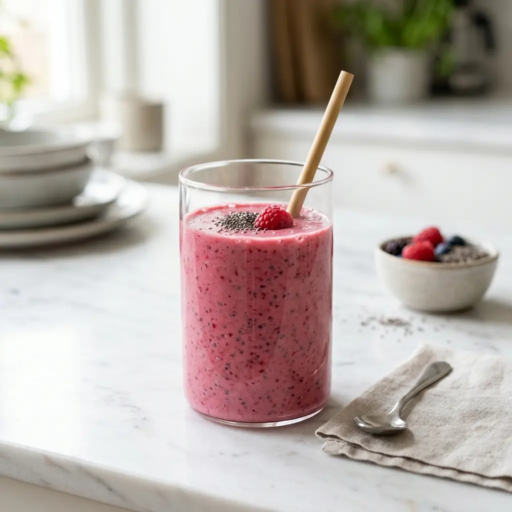 Zdjęcie gotowego napoju: Smoothie z nasionami chia