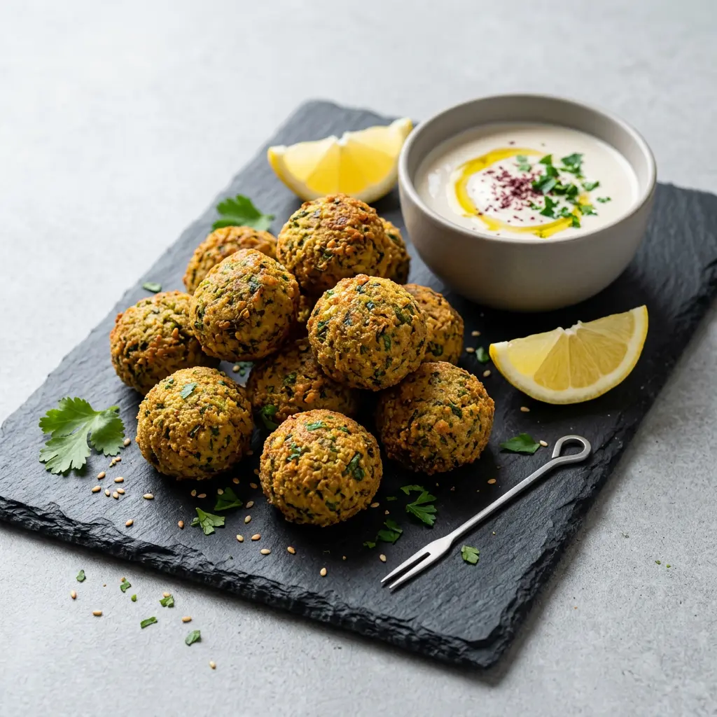 Zdjęcie gotowego dania Mrożony falafel z frytkownicy beztłuszczowej z airfryera