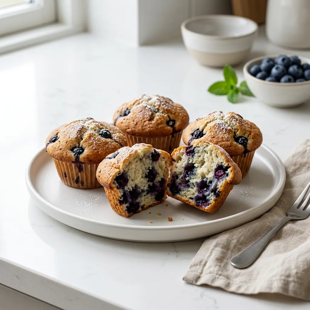 Zdjęcie gotowego dania Muffiny jagodowe z frytkownicy beztłuszczowej z airfryera