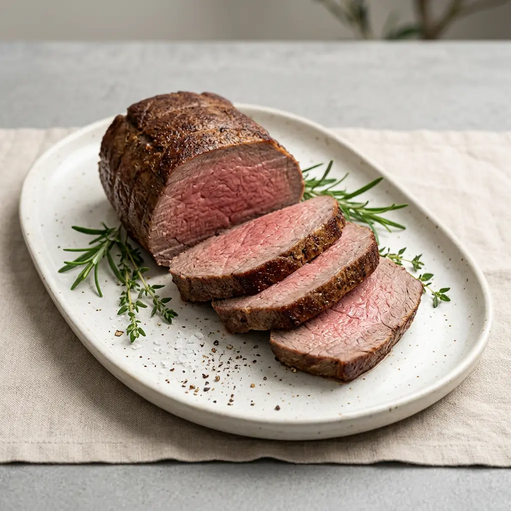 Zdjęcie gotowego dania Pieczeń wołowa tri-tip z frytkownicy beztłuszczowej z airfryera