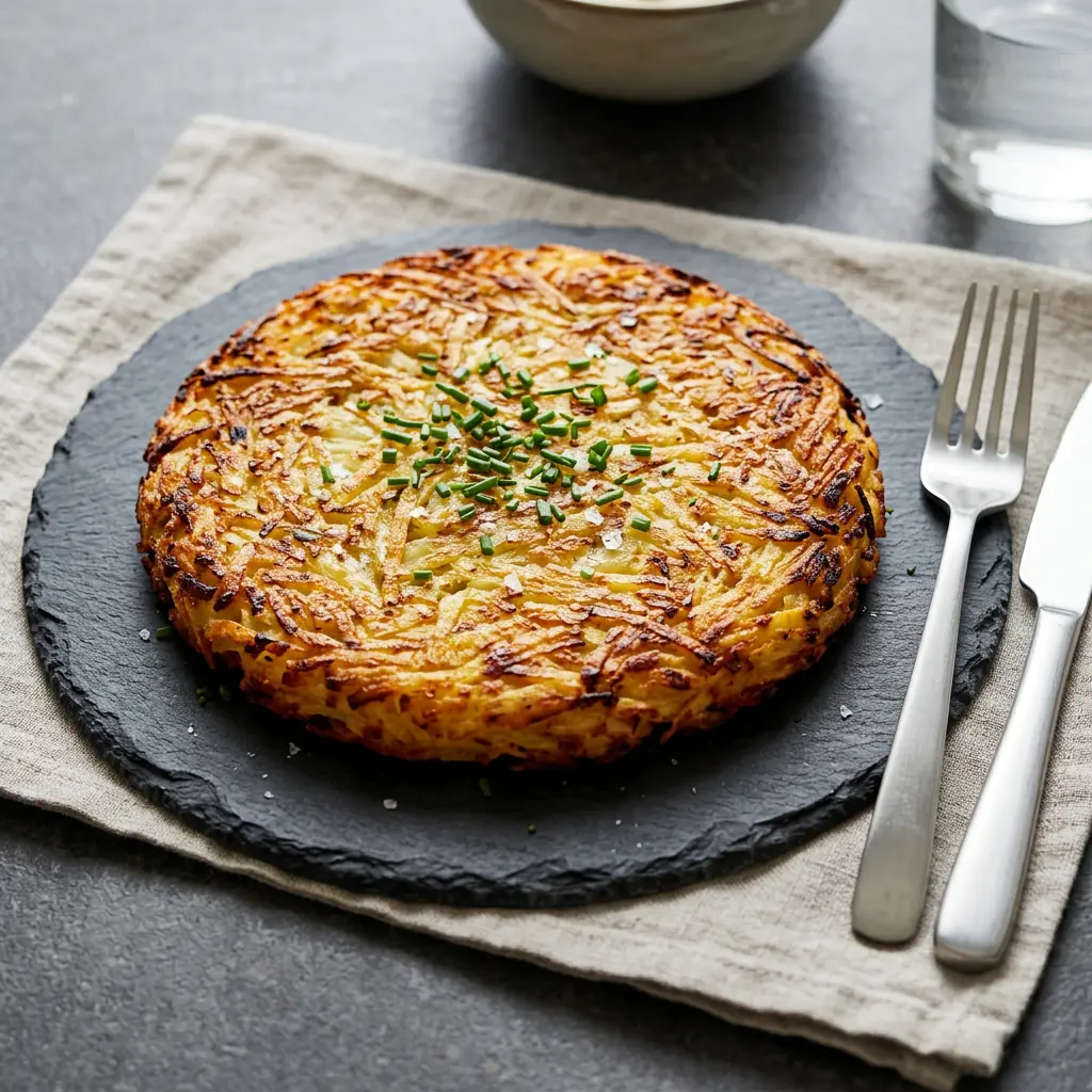 Zdjęcie gotowego dania Rösti z frytkownicy beztłuszczowej z airfryera